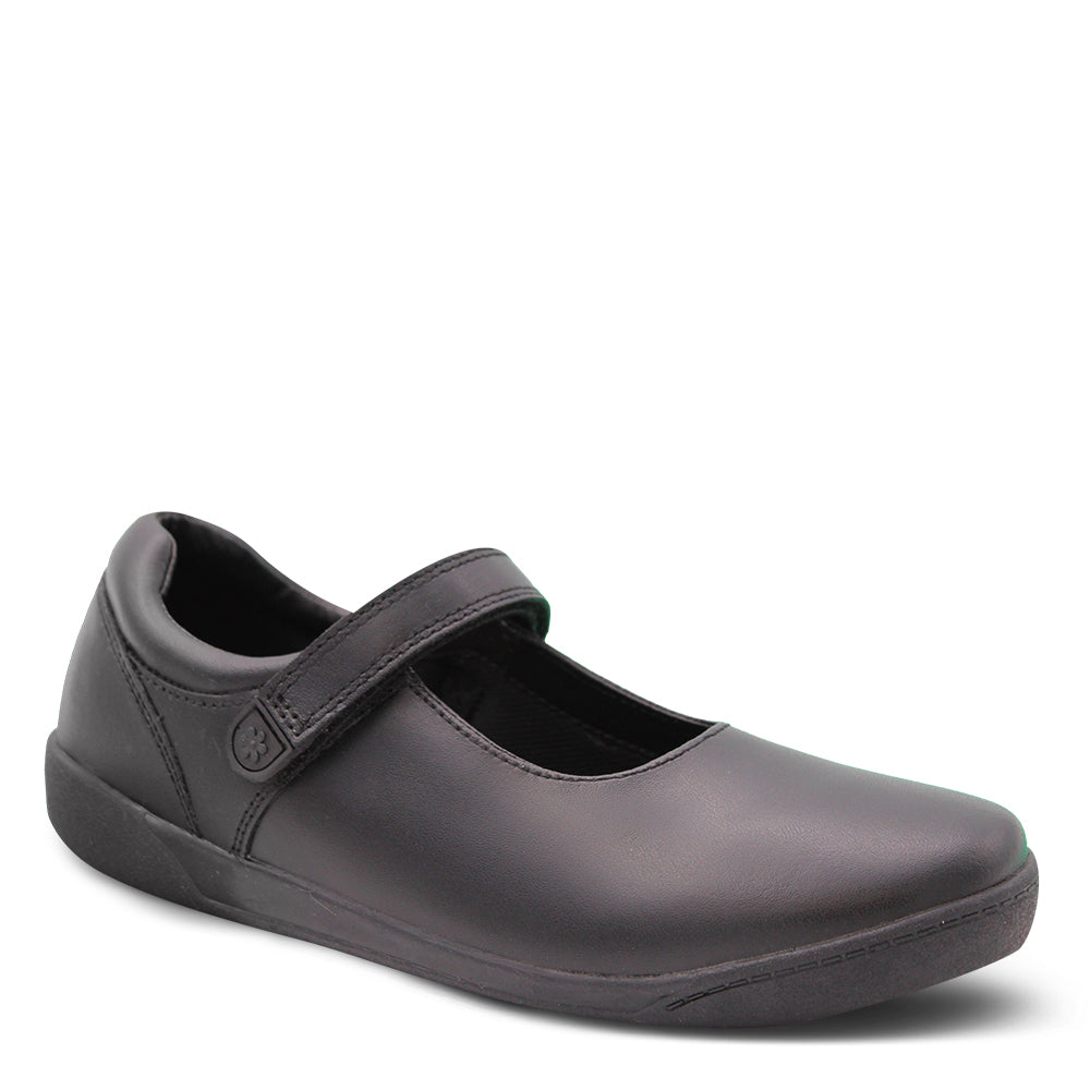 Clarks Berry Black Leather School Shoes