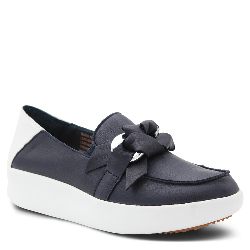 Alfie & Evie Mafia Women's Platform Sneaker Loafer Navy