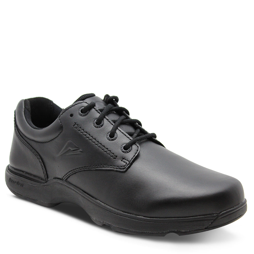 Ascent Apex Kids Black Leather School Shoes Manning Shoes
