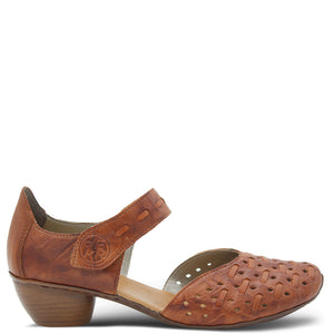 Rieker 43770 Women's Low Heel Court Shoes Tan Brandy