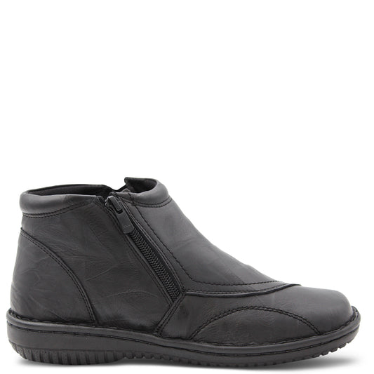Cabello 5250-27  Women's Flat Leather Boot Black