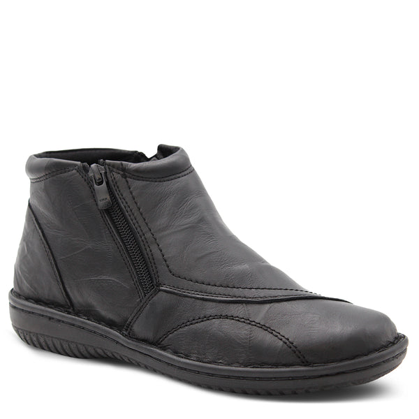 Cabello 5250-27  Women's Flat Leather Boot Black