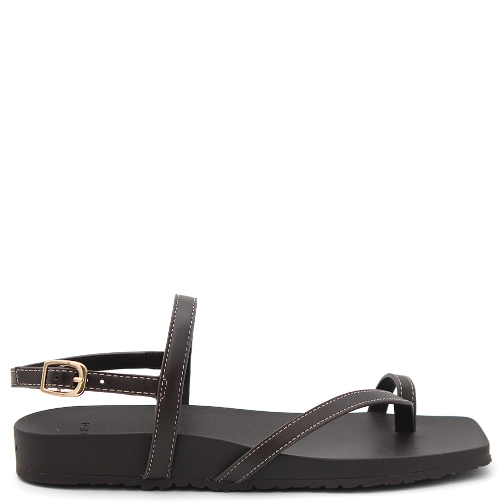 FRANKIE 4 AMALFI WOMENS FLAT SANDAL CHOCOLATE