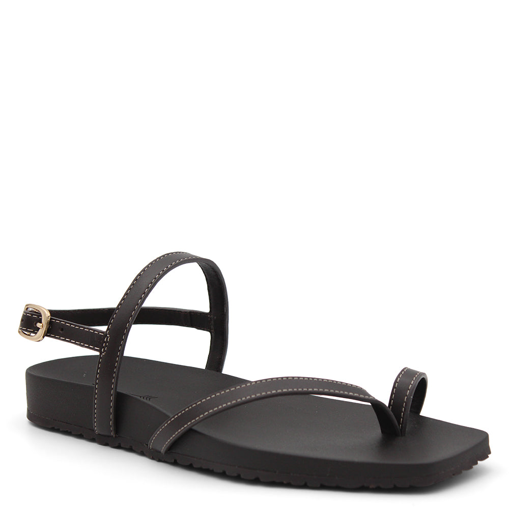 FRANKIE 4 AMALFI WOMENS FLAT SANDAL CHOCOLATE