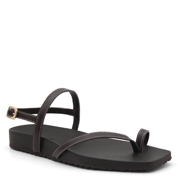 FRANKIE 4 AMALFI WOMENS FLAT SANDAL CHOCOLATE
