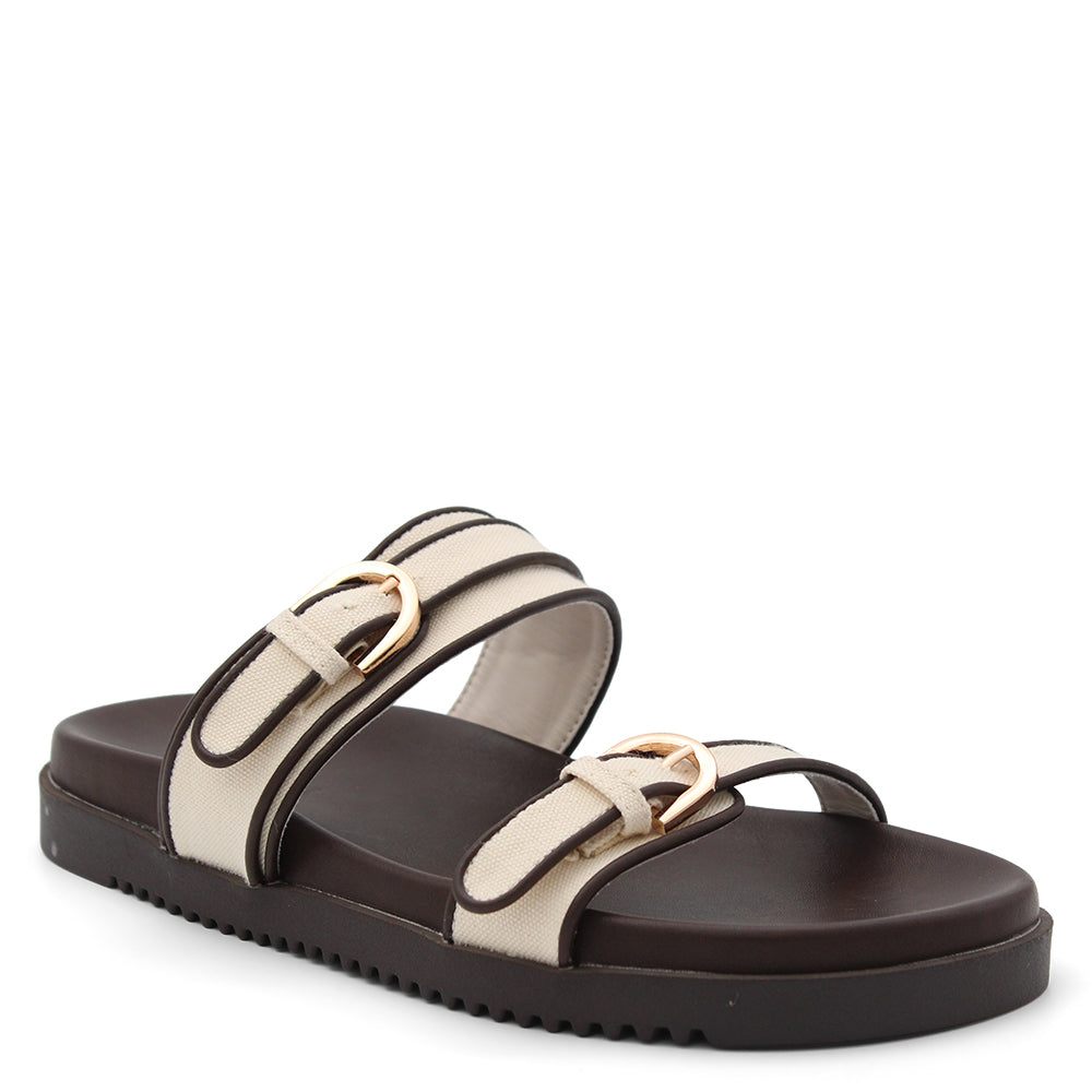 BILLINI ANNELIESE WOMENS FLAT SLIDE CREAM CHOC