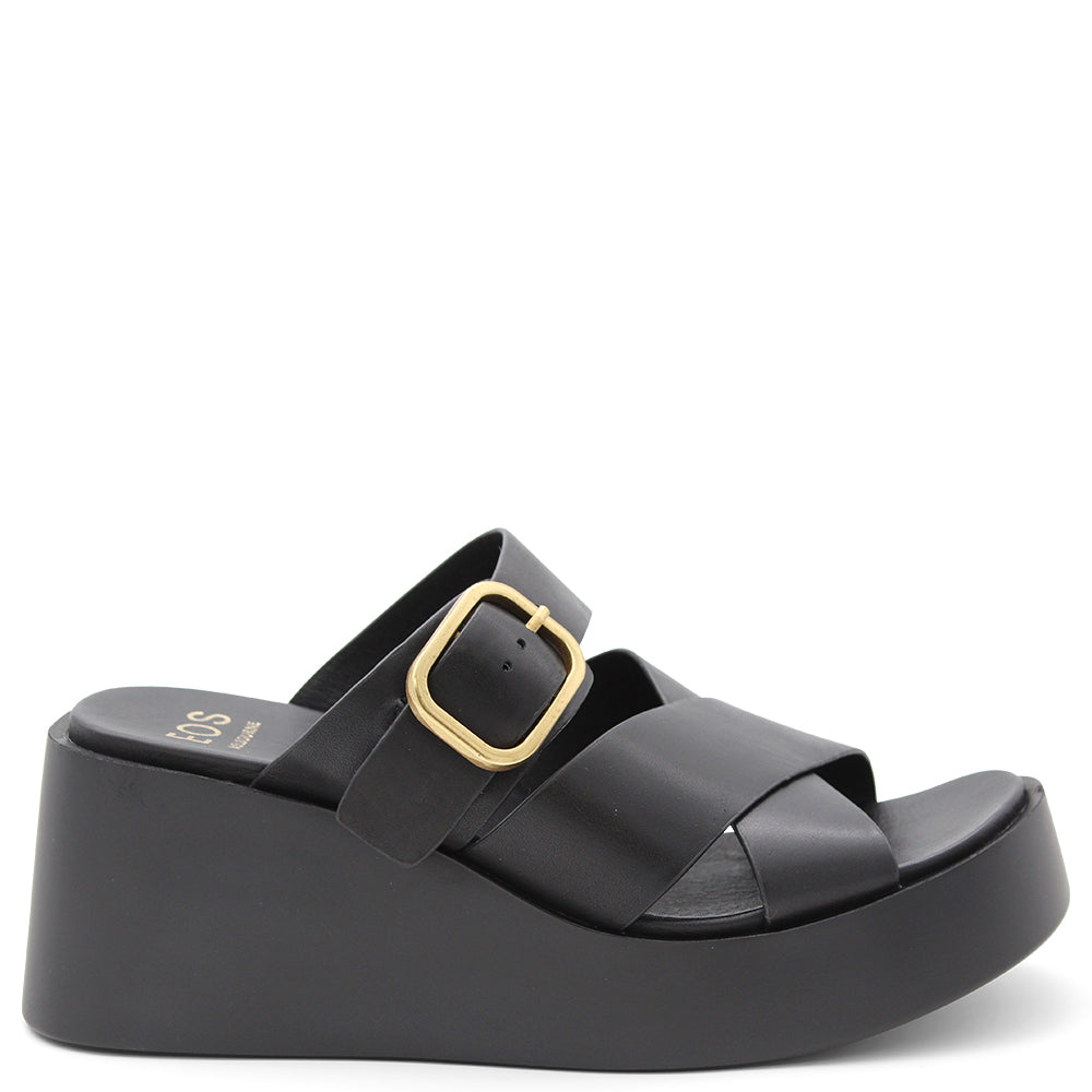 EOS ARIS BLACK WOMENS PLATFORM SLIDE
