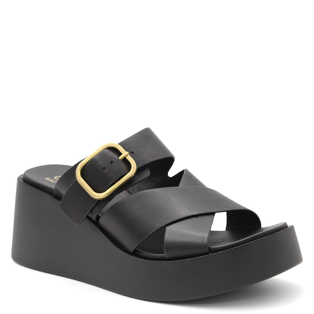 EOS ARIS BLACK WOMENS PLATFORM SLIDE