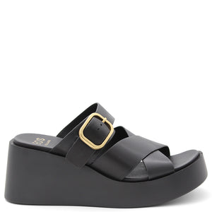 EOS ARIS BLACK WOMENS PLATFORM SLIDE