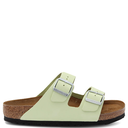 Birkenstock Arizona Nubuck Leather Slides Lime