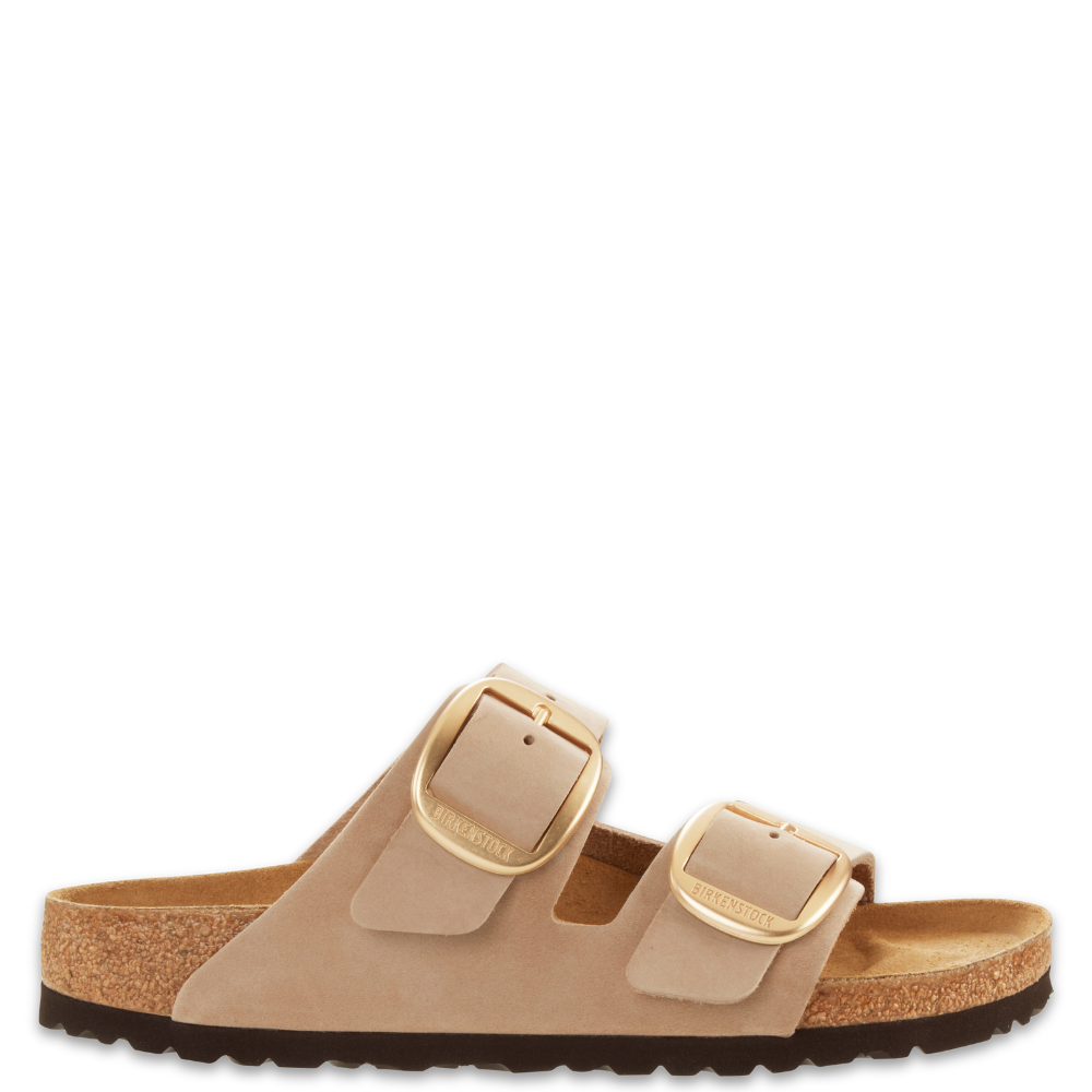 Birkenstock Arizona Big Buckle Nubuck Regular Sandcastle Women's Slides