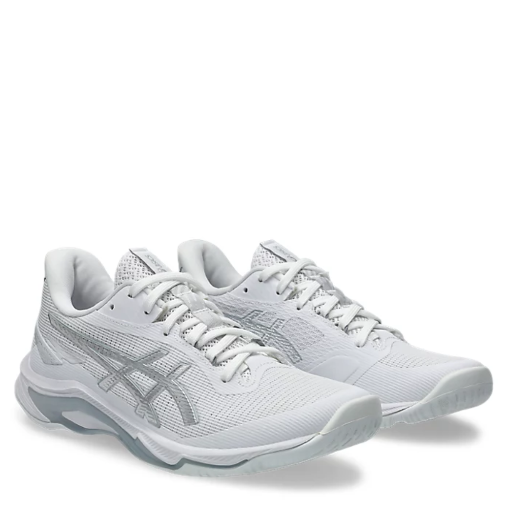 Asics Netburner Ballistic FF 4  Womens Netball Shoes White Silver