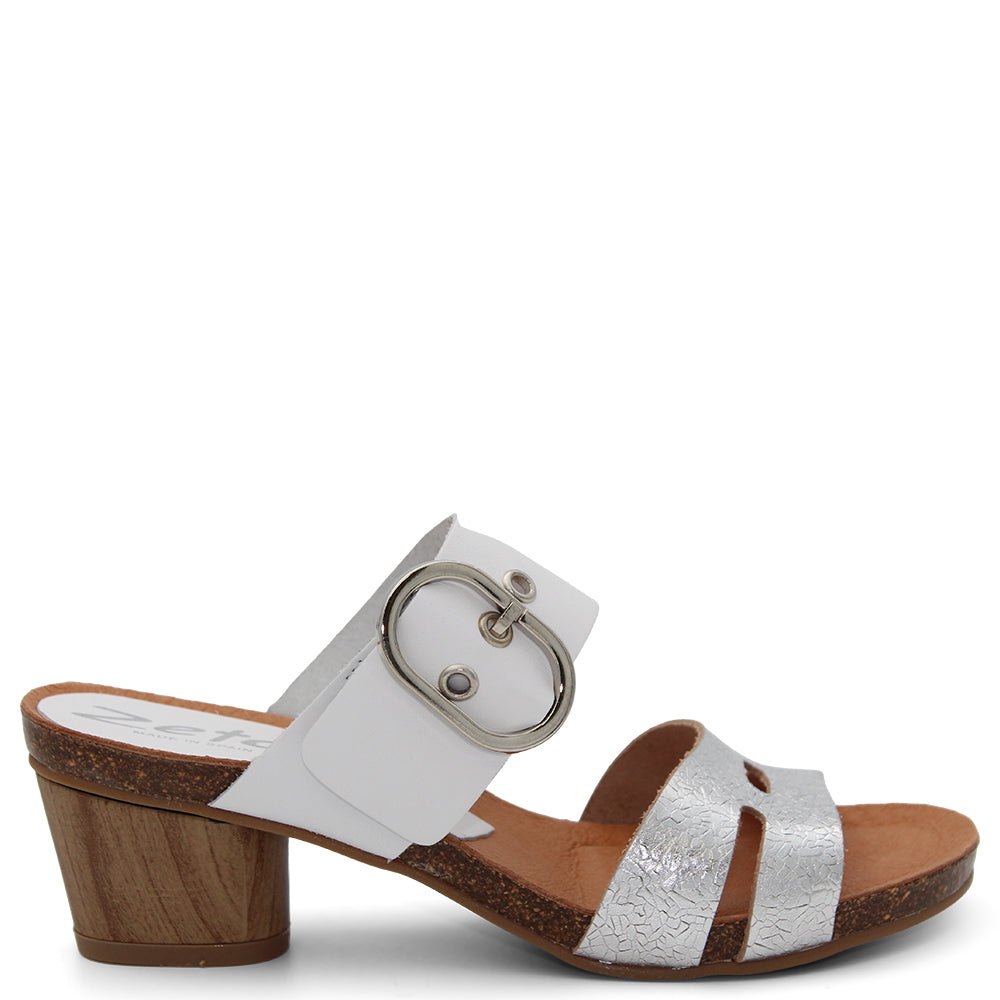 Zeta Belen Womens Heel Slide BLANCO MULTI