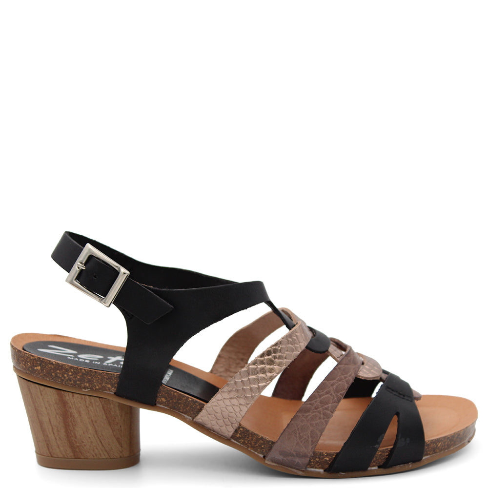 ZETA BILLIE WOMENS HEEL SANDAL BLACK MULTI