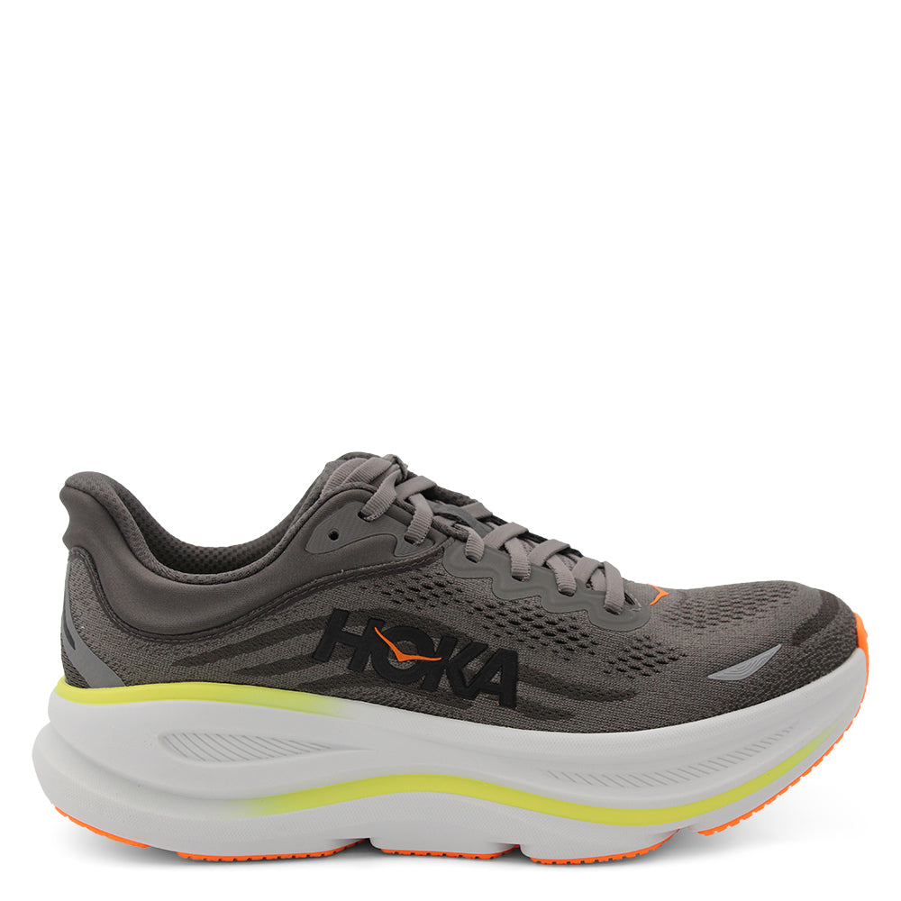 Hoka Bondi 9 Mens Running Shoes Grey Gravel