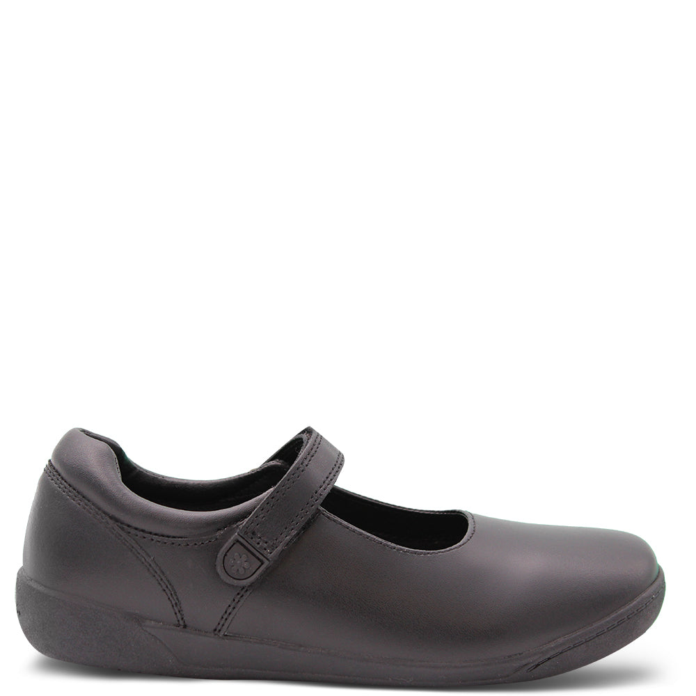 Clarks Berry Black Leather School  Shoes