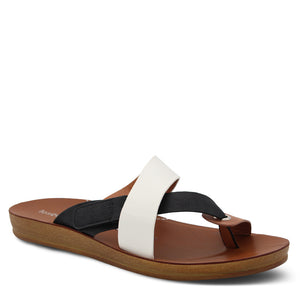 Los Cabos Bry Women's Flat Sandals Black & White