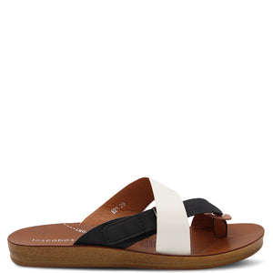 Los Cabos Bry Women's Flat Sandals Black & White