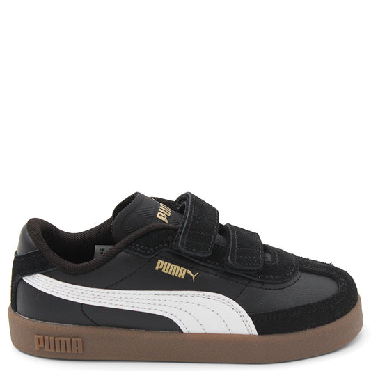 Puma Club II Era Velcro Black and white Puma sneaker with brown sole 