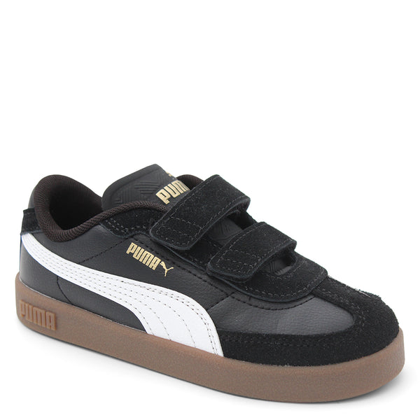Puma Club II Era Velcro Black and white Puma sneaker with brown sole 