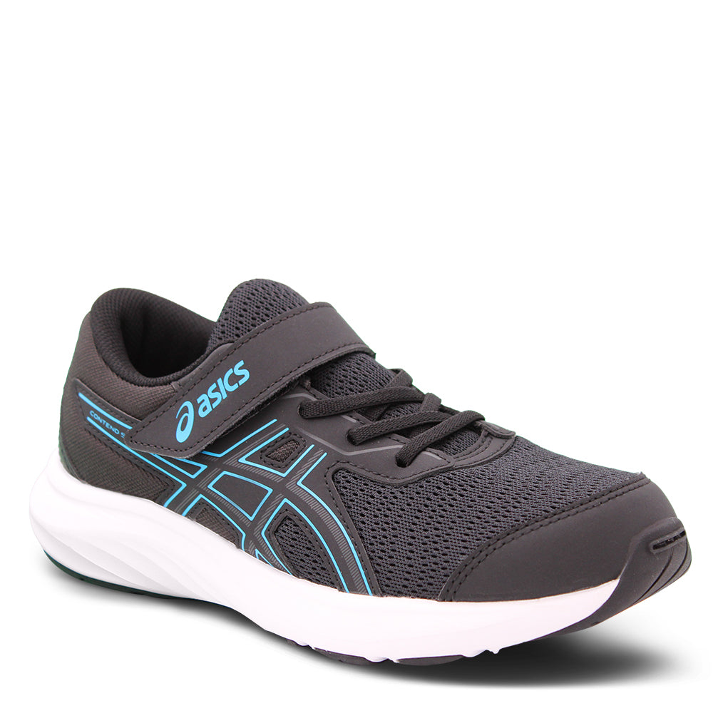 Asics Contend 9 PS Kids Running Shoes Black Aqua