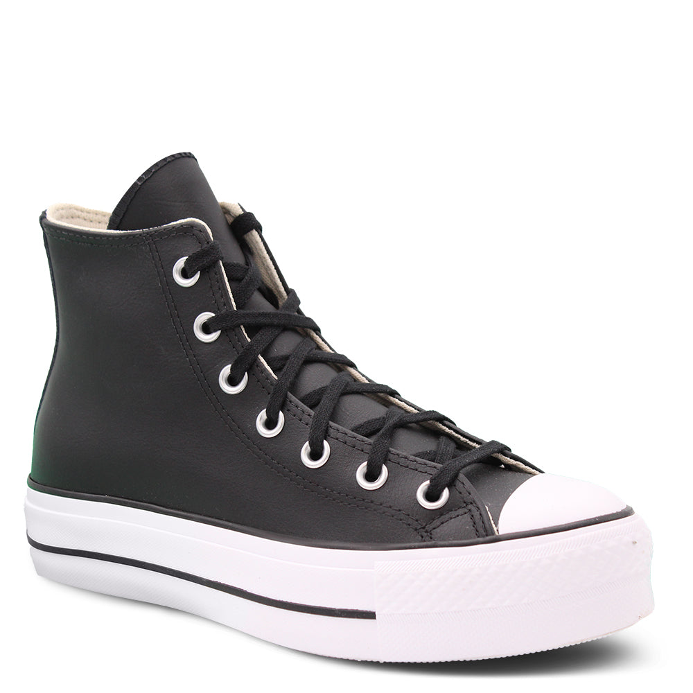 Converse Chuck Taylor Lift Leather Hi Top Sneakers Black