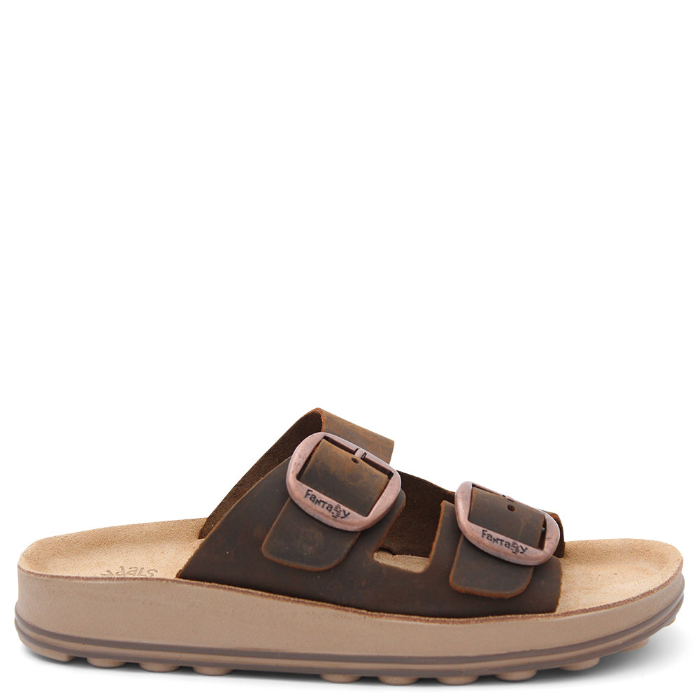 Fantasy Despoina Womens Flat Slide Taupe