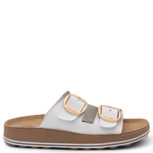 Fantasy Despoina Womens Flat Slide White