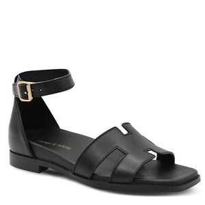 Django & Juliette Efron Women's Flat Sandals Black