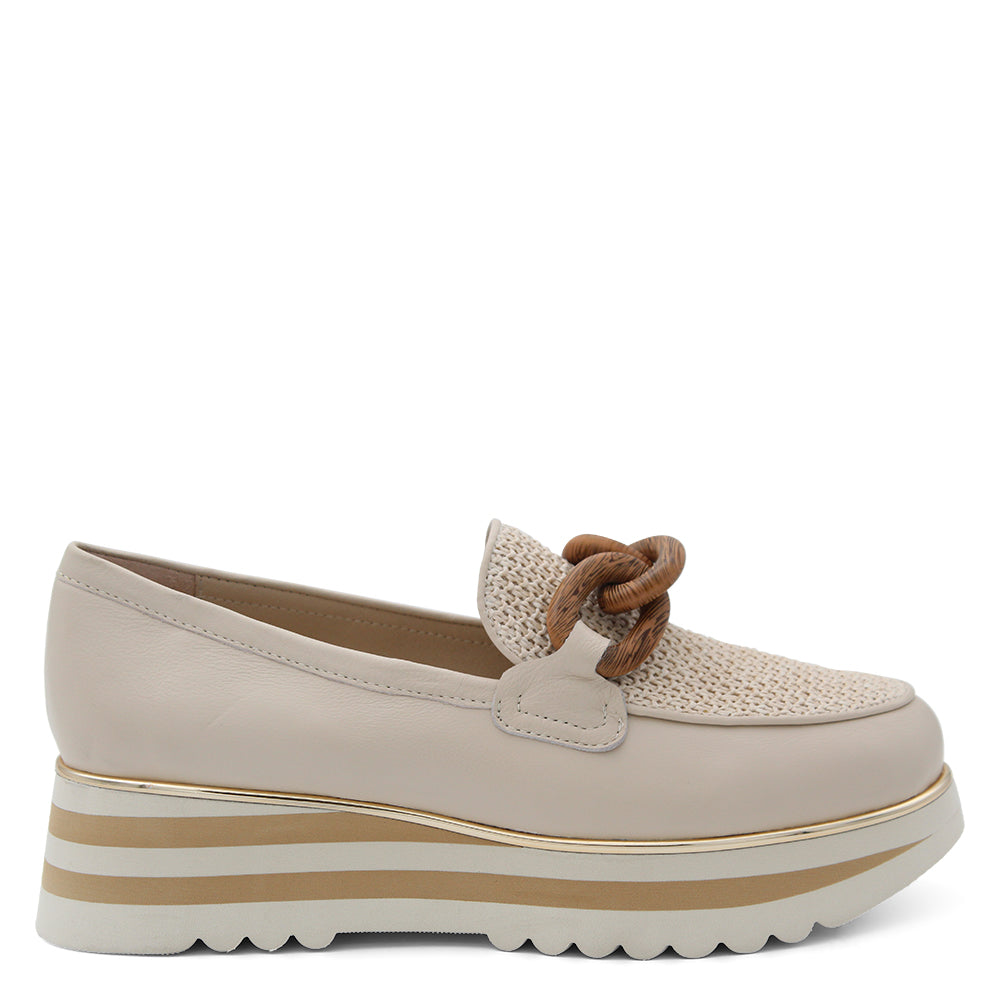 Django & Juliette Eggey Womens Platform Loafer Milk Ivory