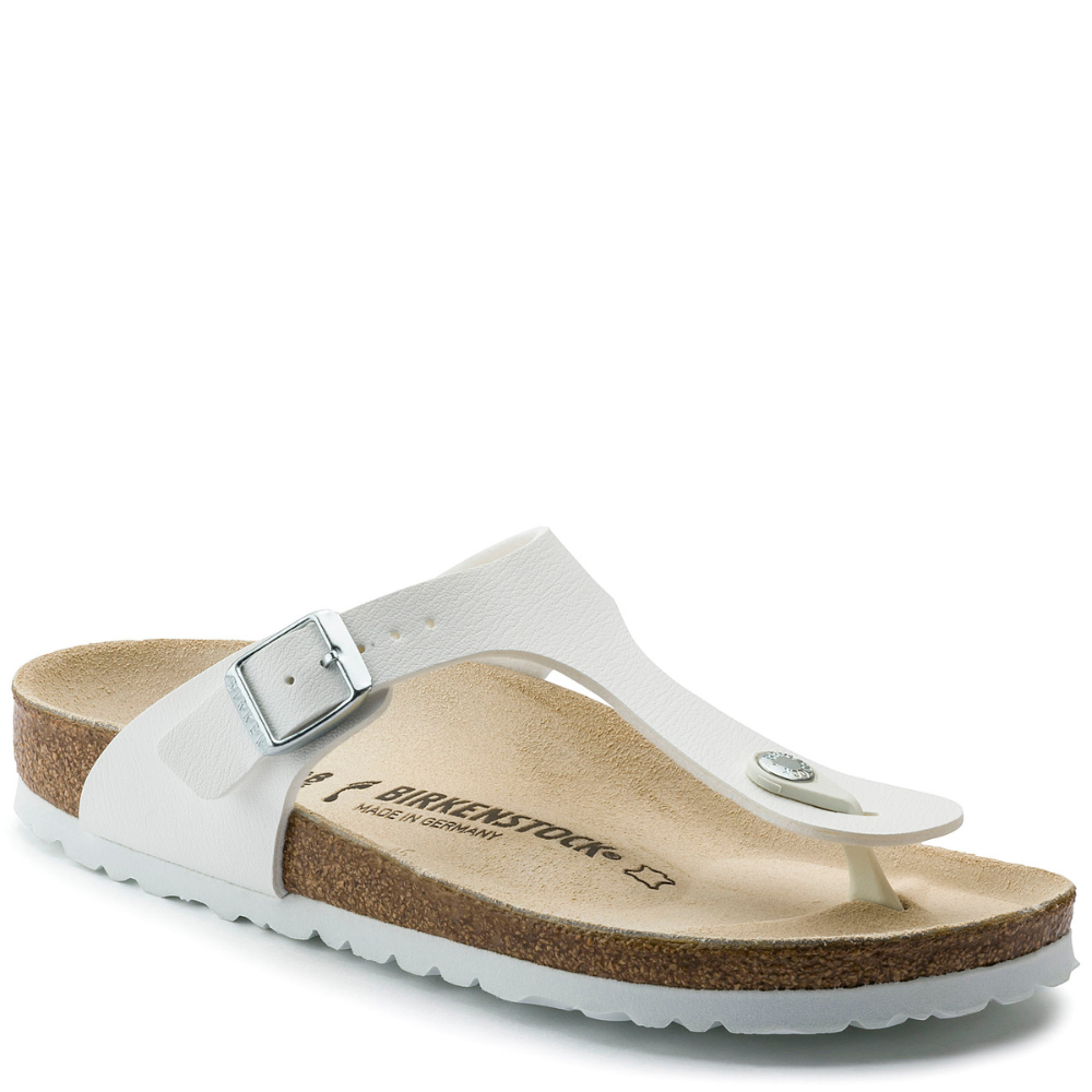 Birkenstock Gizeh Birko Flor White Thongs