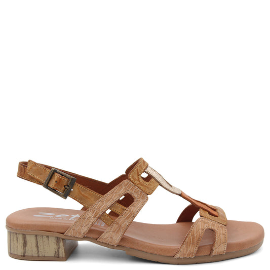 ZETA HAIDEE WOMENS HEEL SANDAL BEIGE MULTI