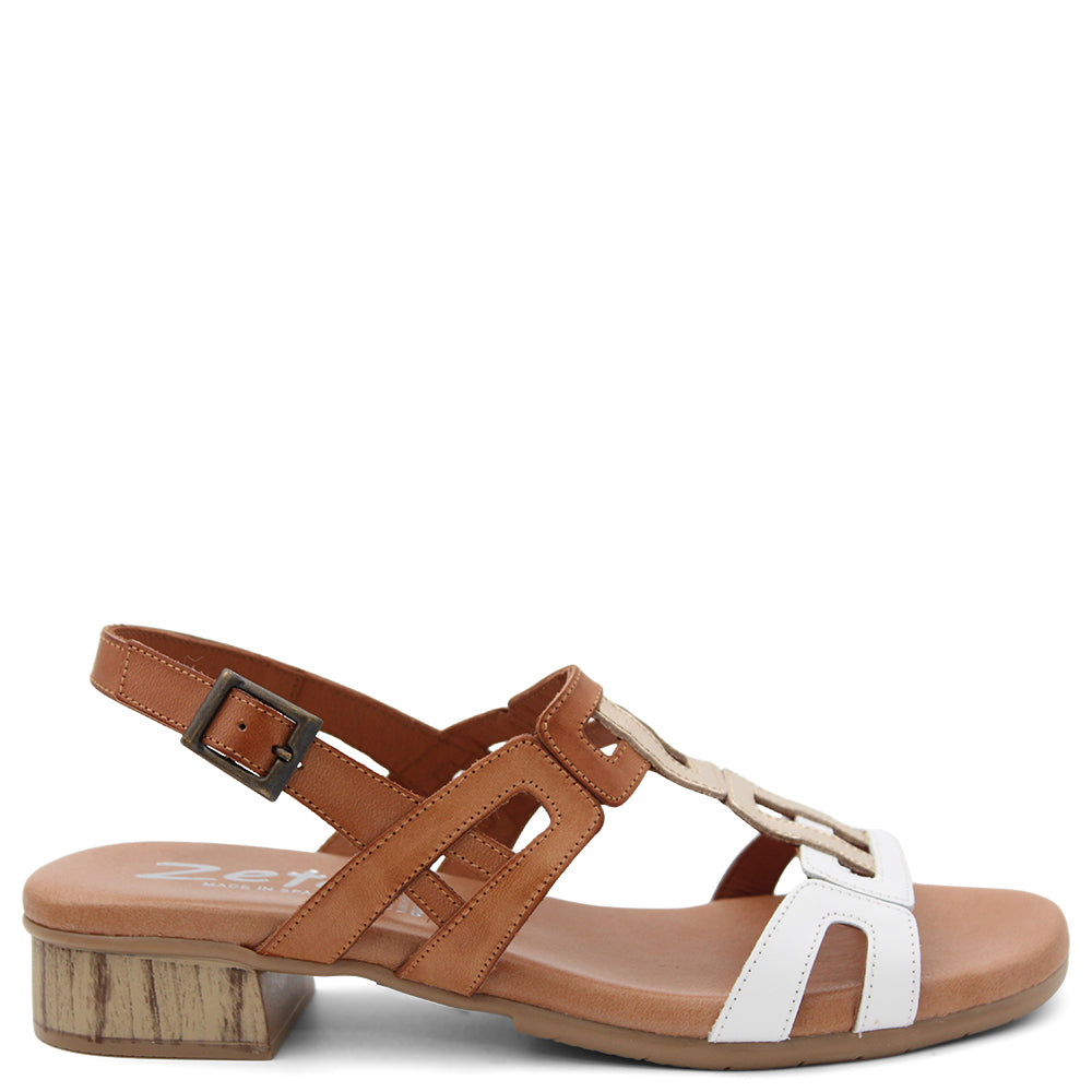 ZETA HAIDEE WOMENS HEEL SANDAL BLANCO MULTI