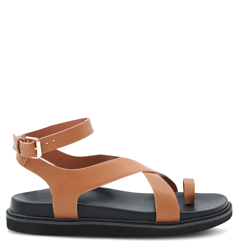 Billini Zini Womens Flat Sandals Tan