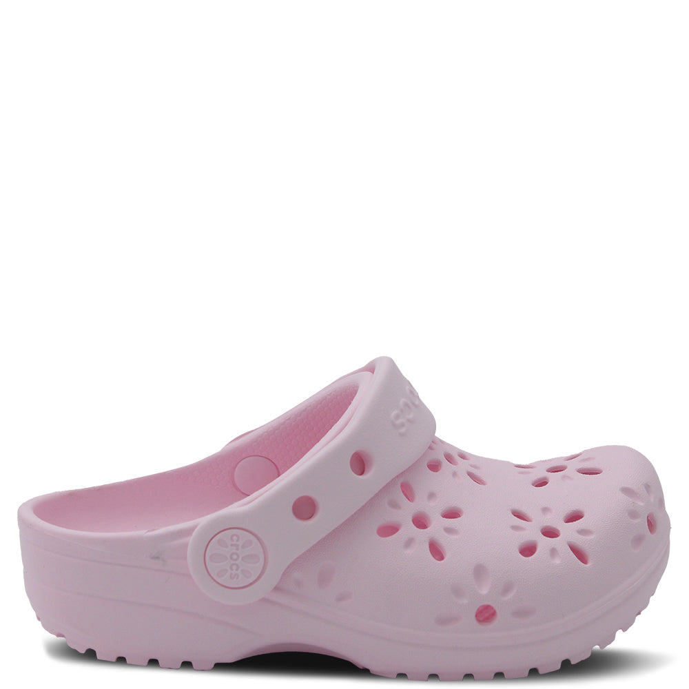 Crocs Classic Floral Cut Out Feminine Kids Clogs Cute Girls