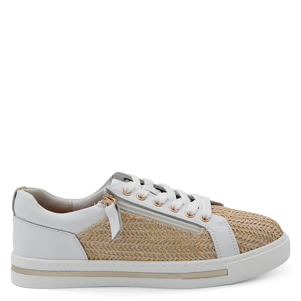 Bay Lane New Kiki Womens Flat Sneaker White Rafia 