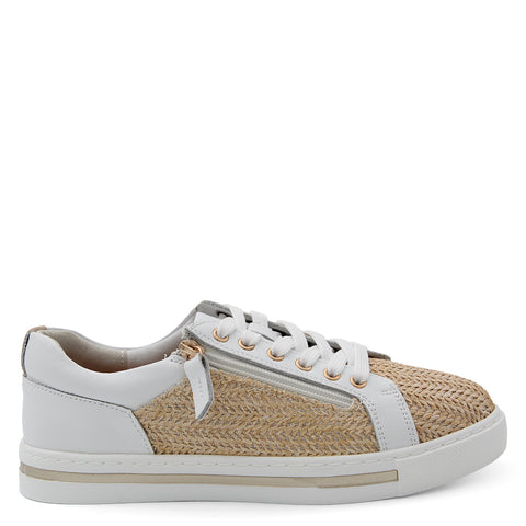 Bay Lane New Kiki Womens Flat Sneaker White Rafia 