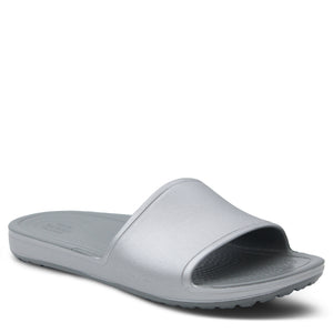 Crocs Kadee Metallic Slides Silver