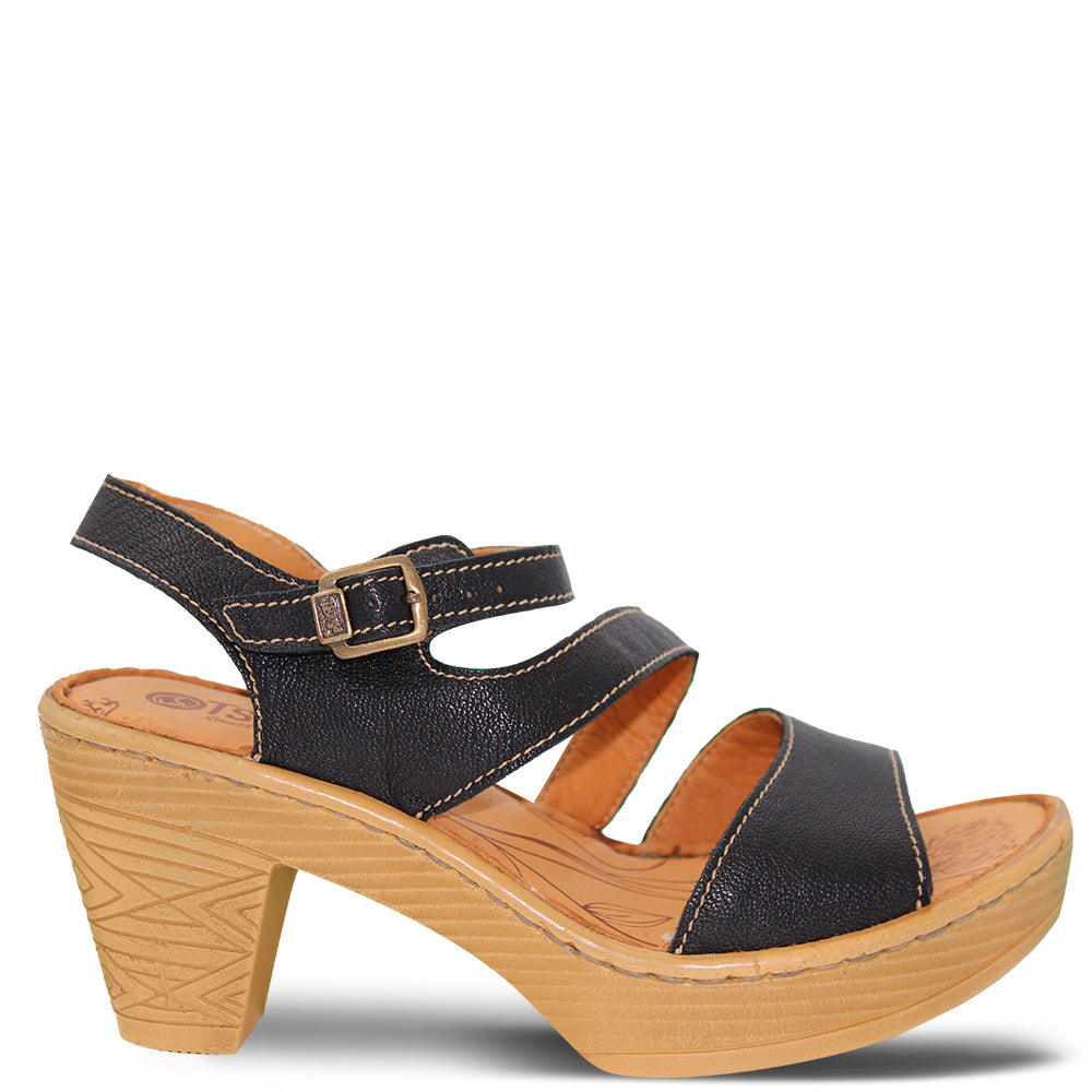 Tsonga Kubili Women's Heel Sandals Black