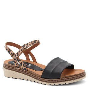 Zeta Louise Womens Wedge sandals Negro Leopard