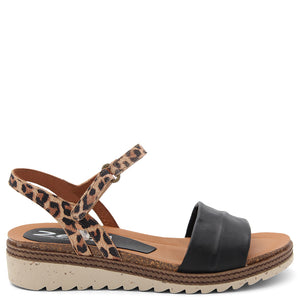 Zeta Louise Womens Wedge sandals Negro Leopard