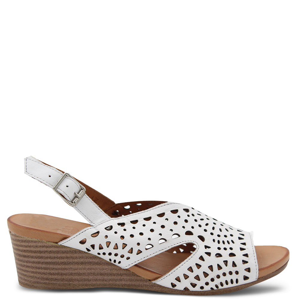 Sala Liz women's wedge sandals white