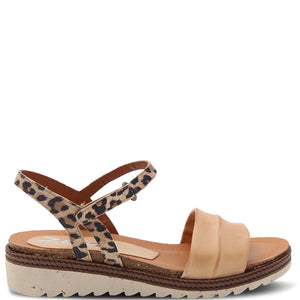 Zeta Louise Womens Wedge sandals Natural Leopard