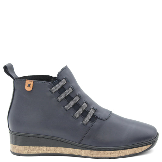 Cassini Maddy Womens Wedge Boot Navy