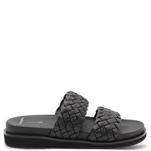 Frankie4 Malone Women's Flat Slides Black