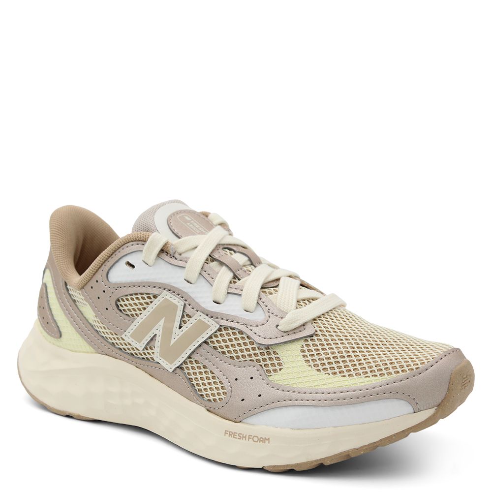Beige and brown Arishi Lux sneaker with New Balance logo