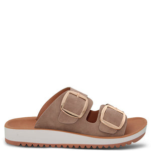 Los Cabos Naara Womens Flat Slides Taupe