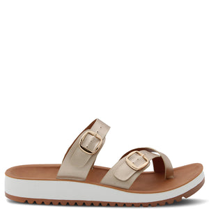 Los Cabos Nins women's summer slides Champagne
