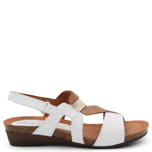 ZETA OBELIA WOMENS FLAT SANDAL BLANCO MULTI