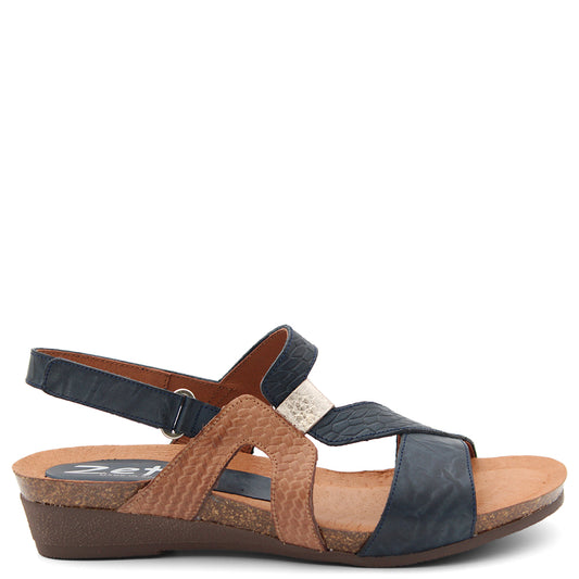 ZETA OBELIA WOMENS FLAT SANDAL MARINO MULTI